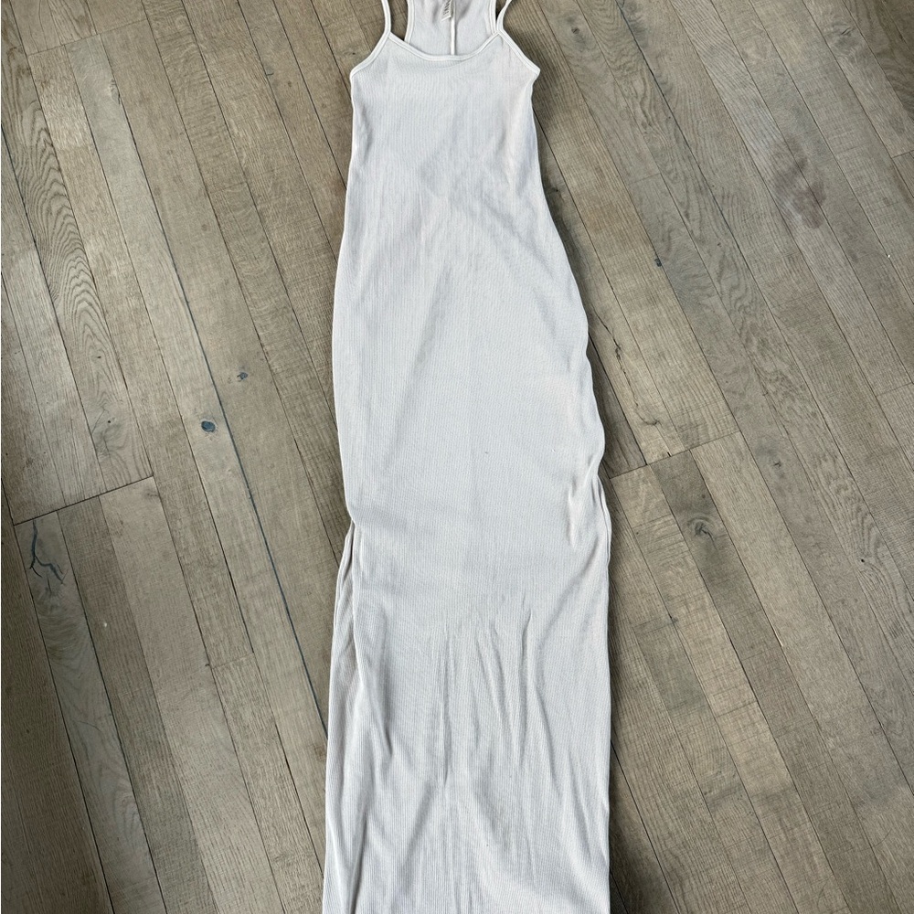Skims Cotton Rib Cami Dress Stone